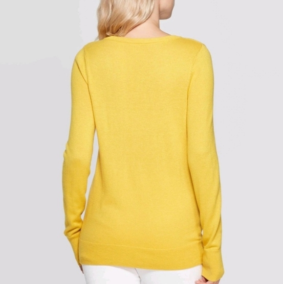 Women's Ribbed Cuffed V-neck Pullover Sweater Sz XL - Picture 2 of 3